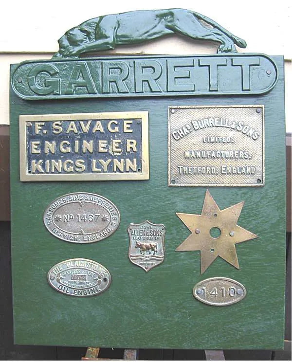 Garrett plates and others