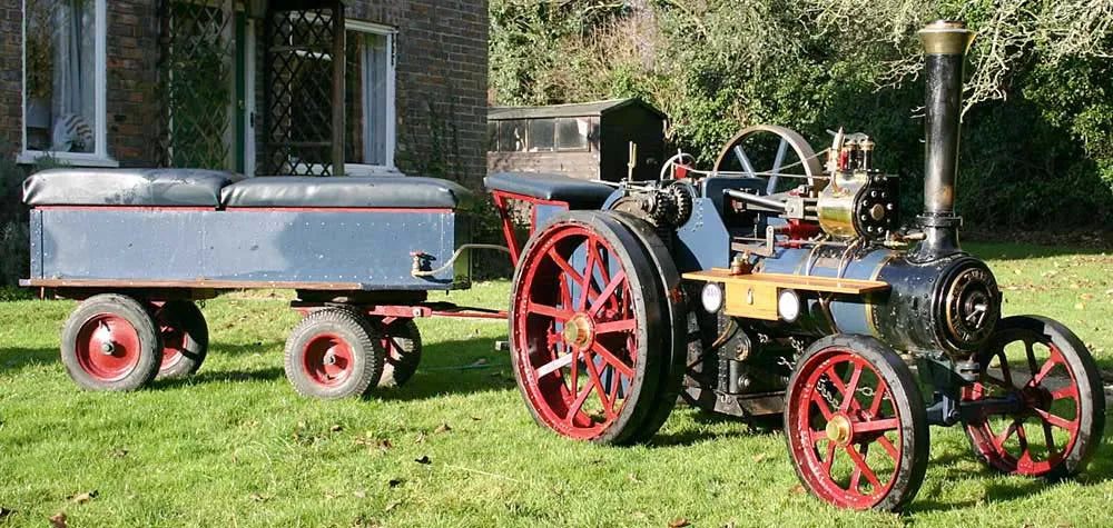 4 1/2 inch scale Burrell agricultural c/w passenger trailer
