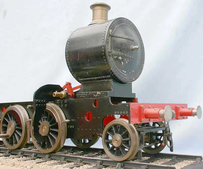 Part-built 5 inch gauge Prairie on display track