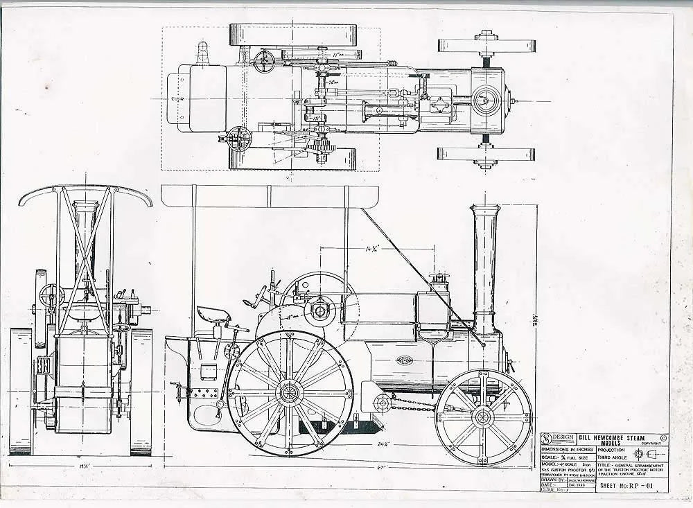 4 inch part-built Ruston tractor