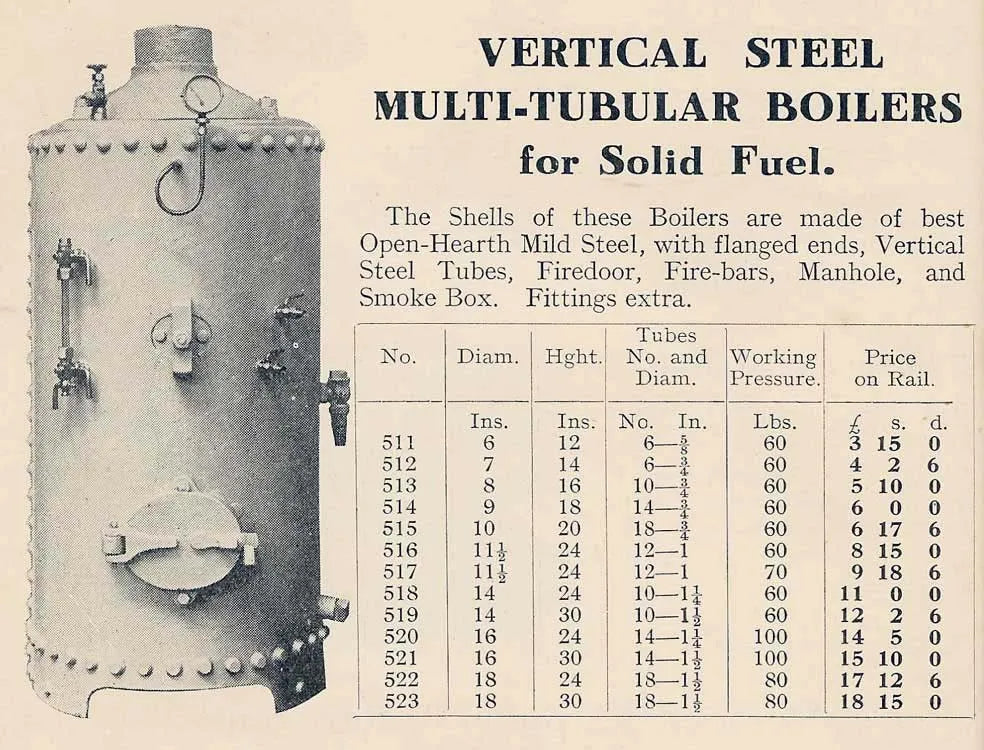 Vertical rivetted boiler