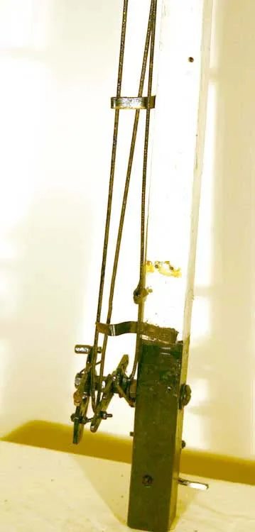 Scratch-built signal box with three signals