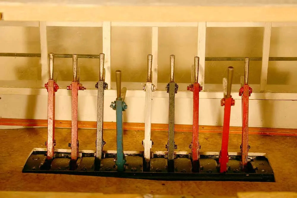 Scratch-built signal box with three signals