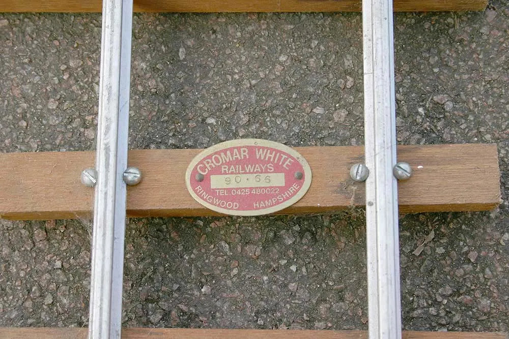 Four 5 inch gauge track panels and point