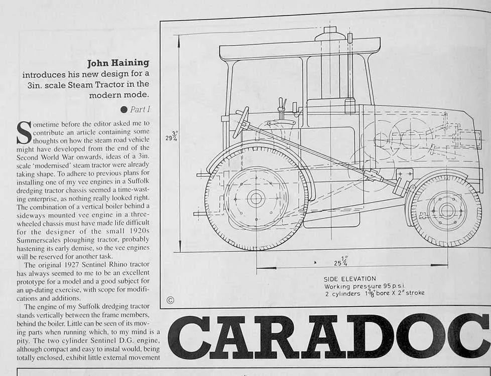 3 inch scale "Caradoc" steam tractor