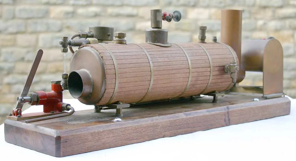 Horizontal marine boiler, wood lagged