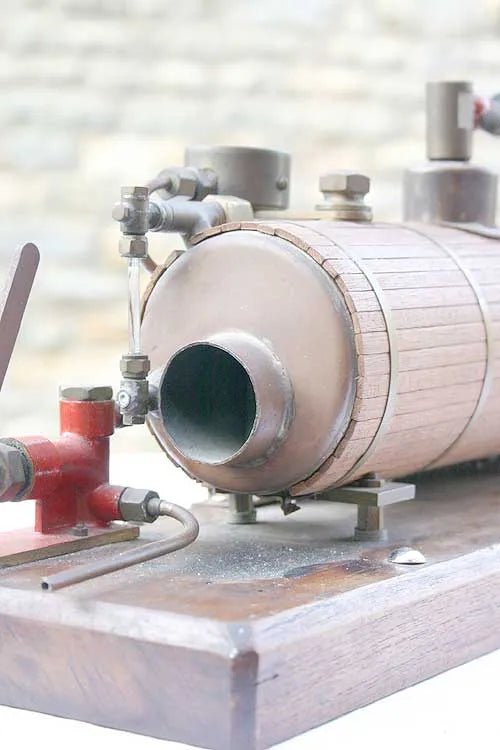 Horizontal marine boiler, wood lagged