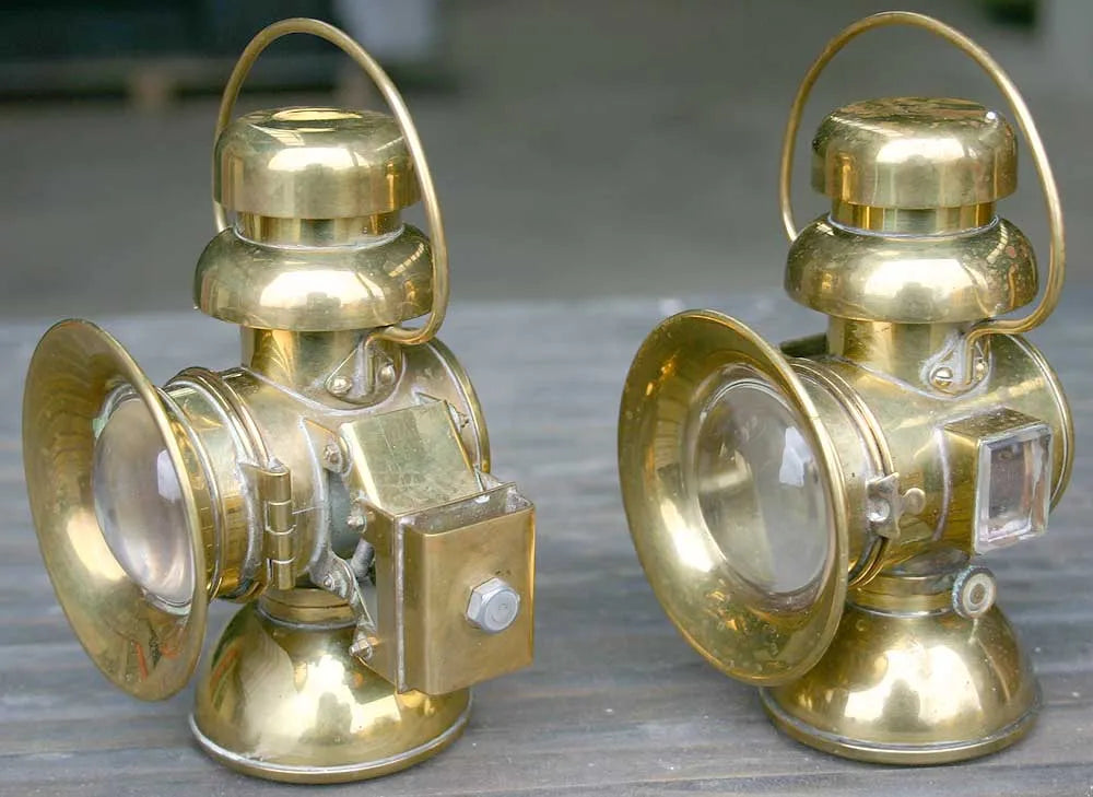 Pair 4 inch scale traction engine lamps