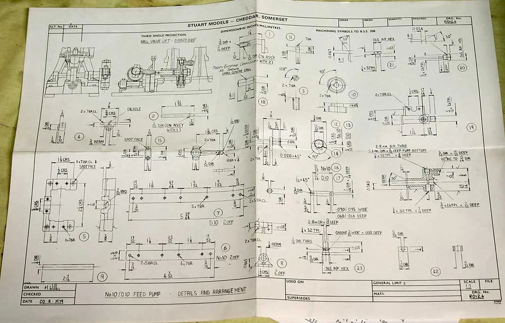 Set Stuart 10V feed pump castings