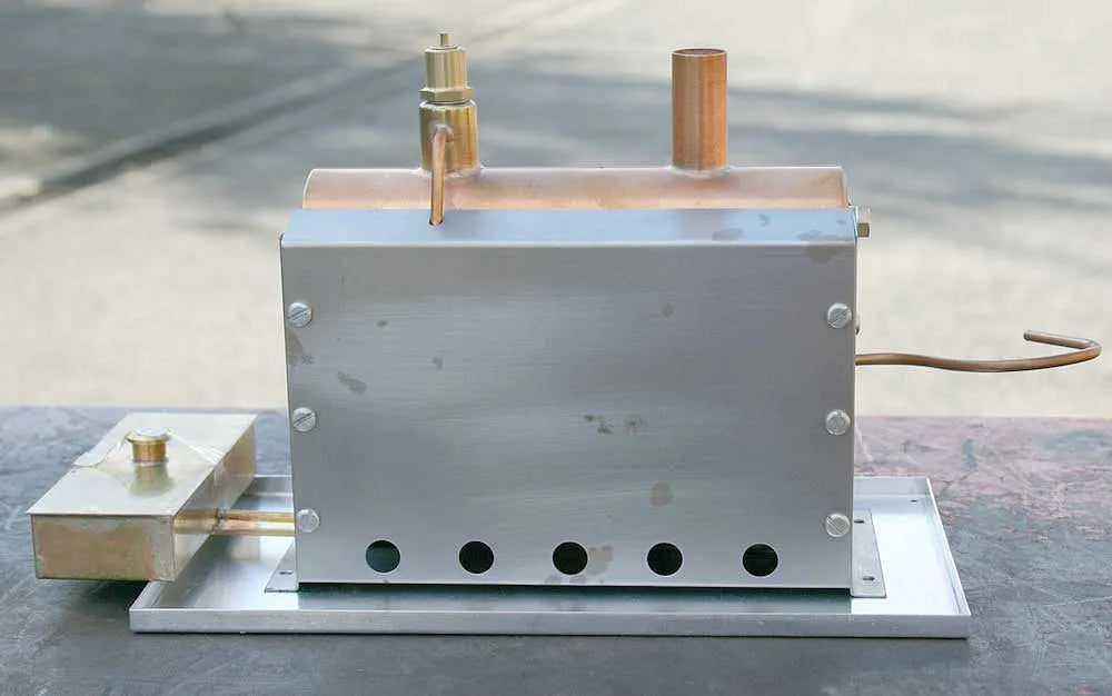 Spirit-fired Crompton boiler