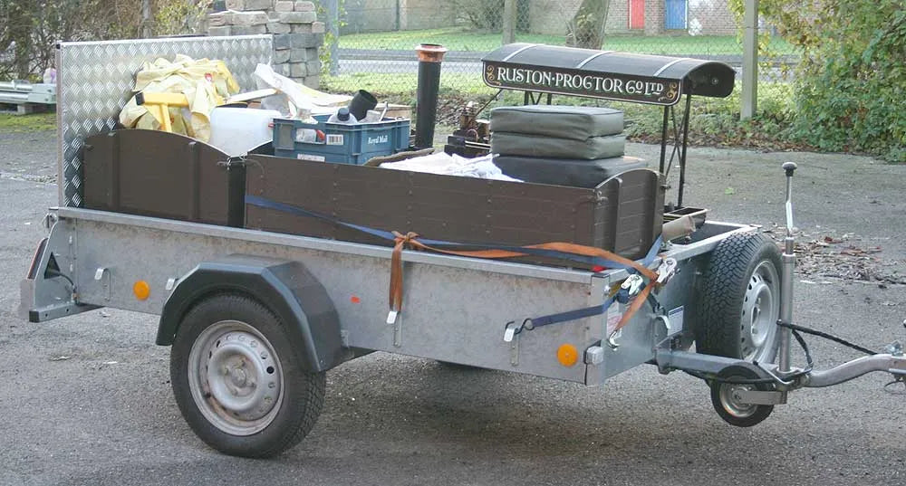 4 inch scale Ruston traction engine with trailer