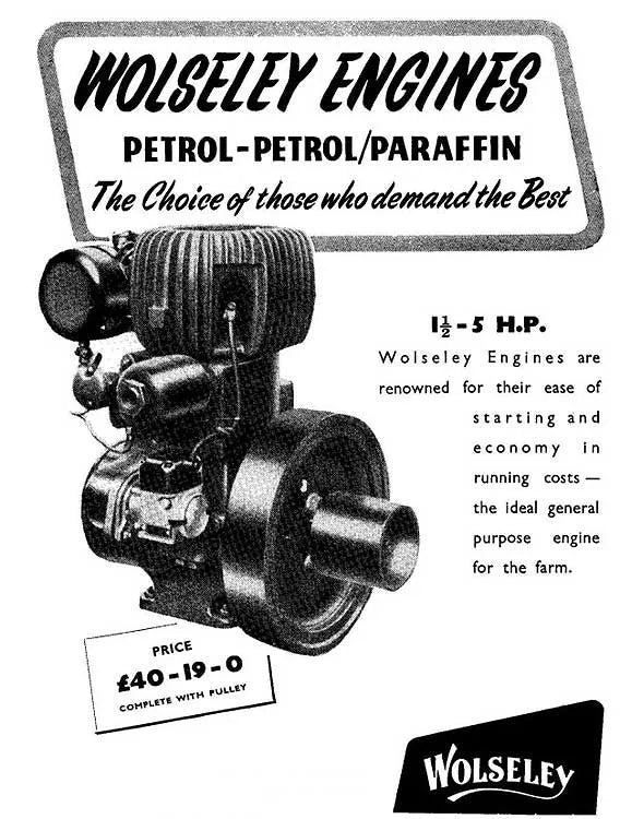 Wolseley 1 1/2 hp hopper cooled engine