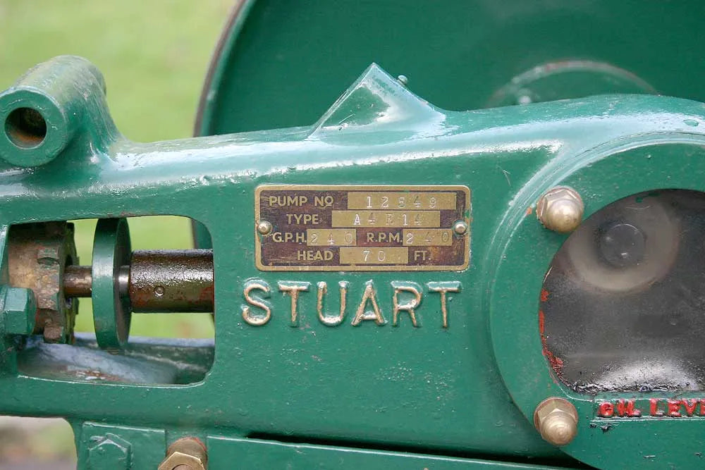 Wolseley 1 1/2 hp hopper cooled engine with Stuart pump