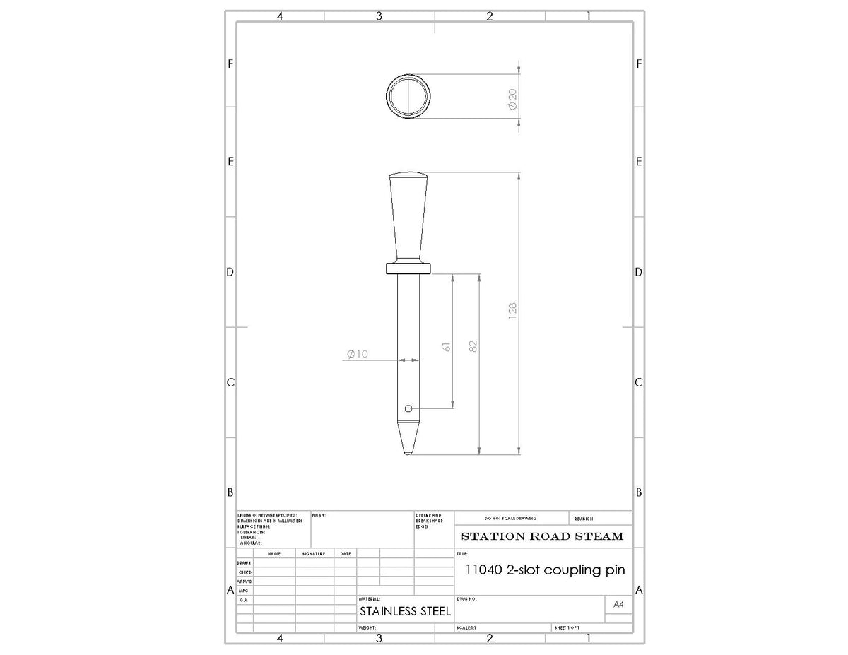 11040 two-slot (short) coupling pin
