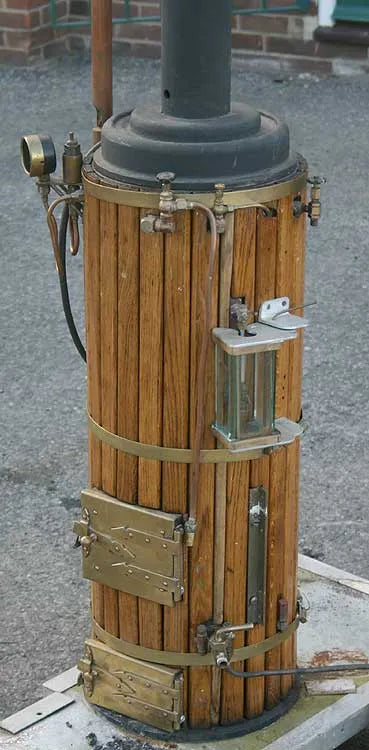 Vertical coal-fired boiler on trolley