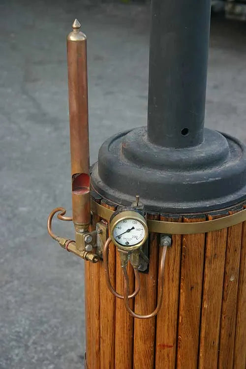 Vertical coal-fired boiler on trolley