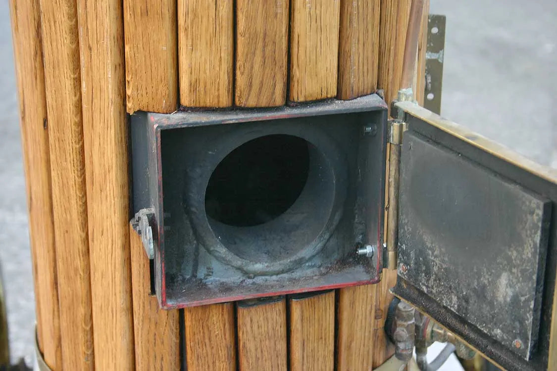 Vertical coal-fired boiler on trolley