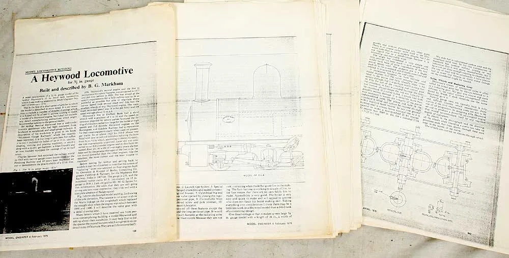 7 1/4 inch gauge Heywood patterns, castings, drawings