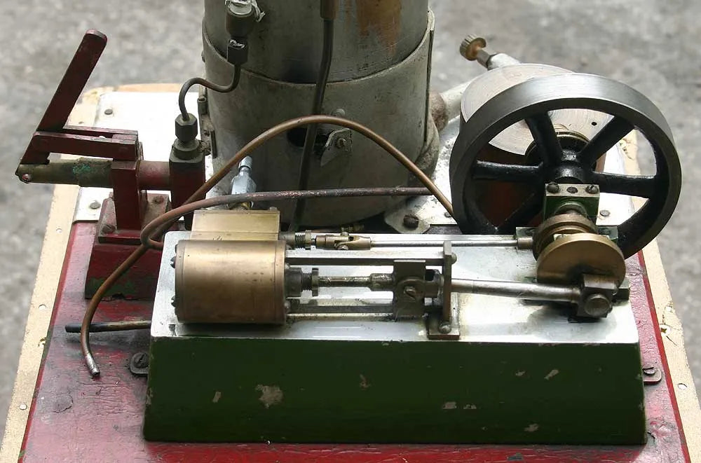 Small stationary steam plant with brass boiler