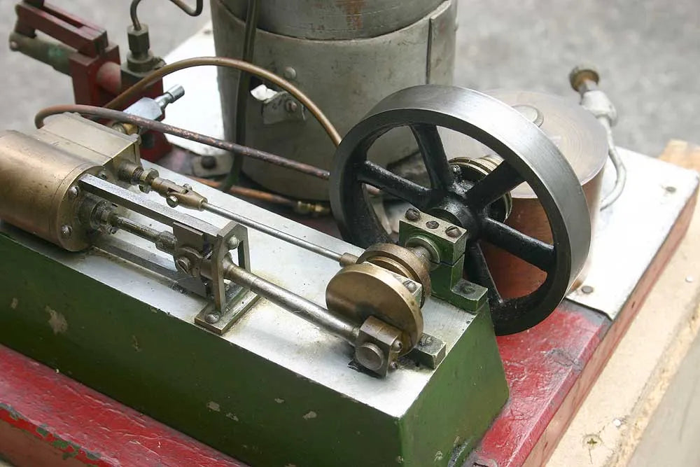 Small stationary steam plant with brass boiler