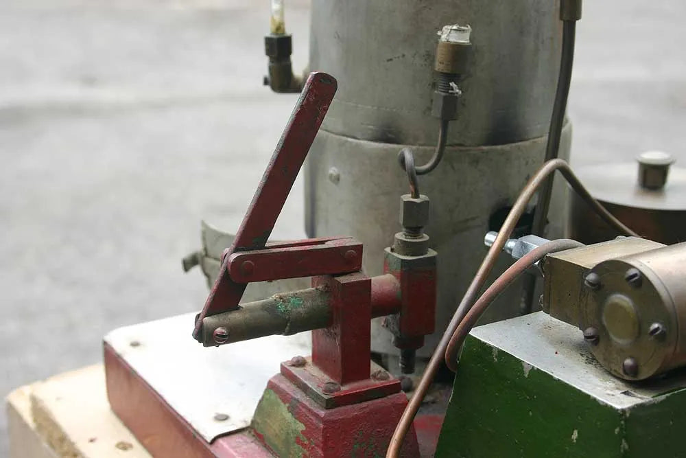 Small stationary steam plant with brass boiler