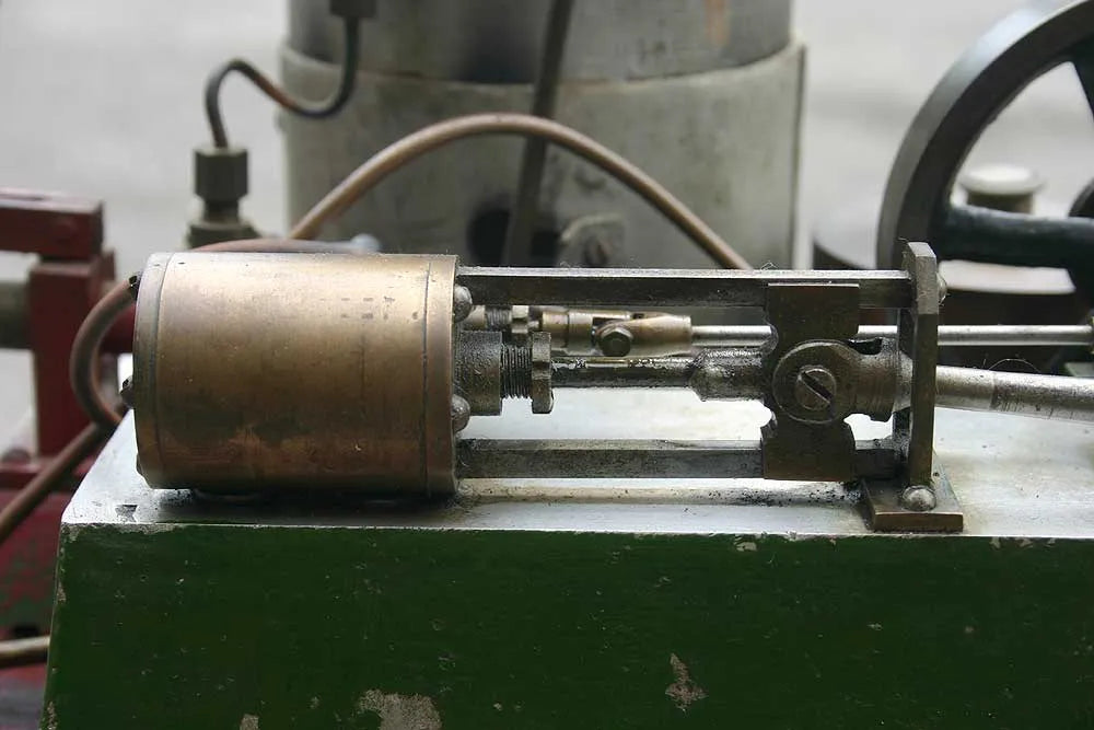 Small stationary steam plant with brass boiler
