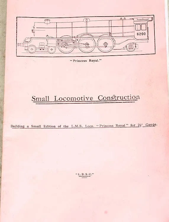 Parts for 2 1/2 inch gauge "Princess Royal"