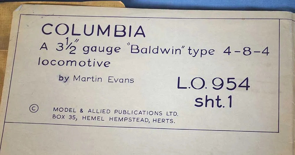 part-built 3 1/2 inch gauge "Columbia"