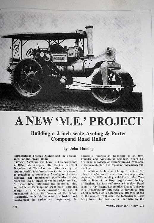 2 inch scale Aveling & Porter steam roller