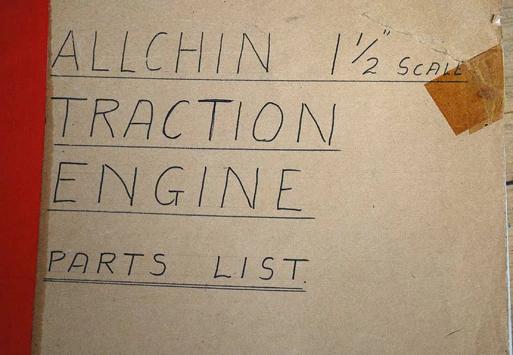 part-built 1 1/2 inch scale Allchin traction engine