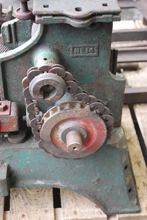 Dismantled cast iron corn mill