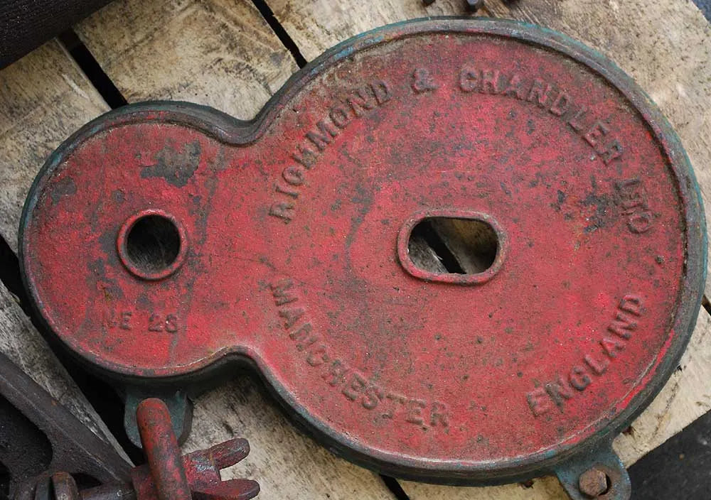 Dismantled cast iron corn mill