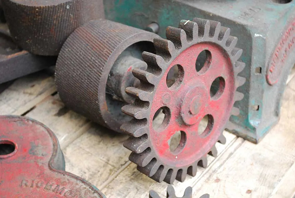 Dismantled cast iron corn mill