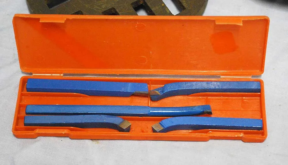 Small lathe with dividing plate, chucks etc