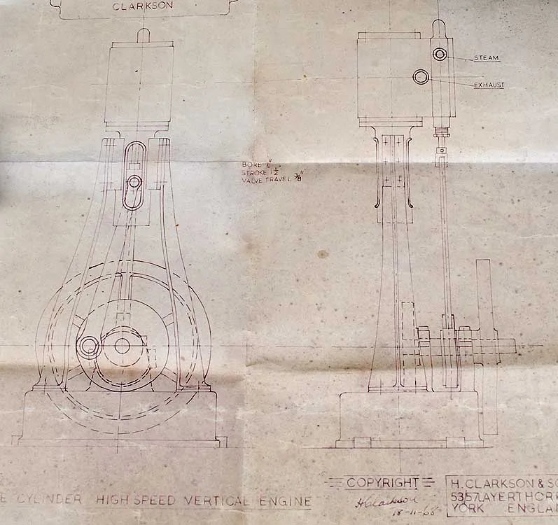 Set Clarkson vertical engine castings