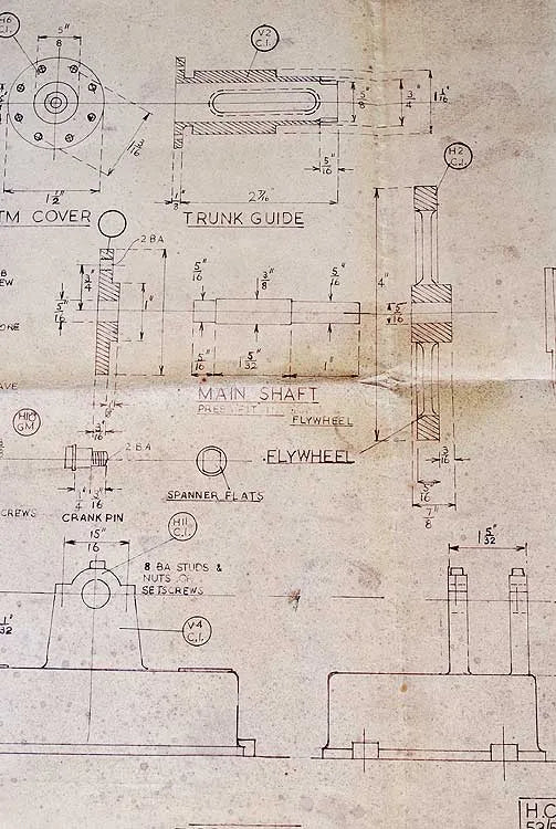 Set Clarkson vertical engine castings