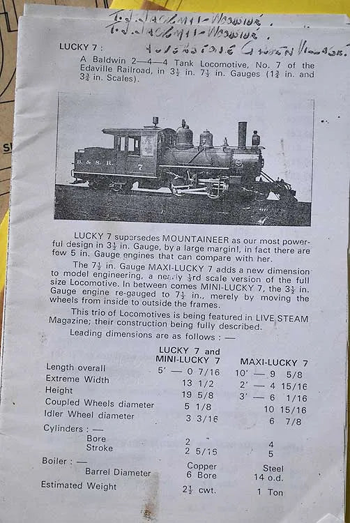 3 1/2 inch gauge Lucky 7