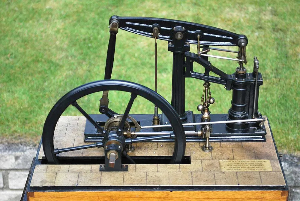 Sanderson beam engine in glass case