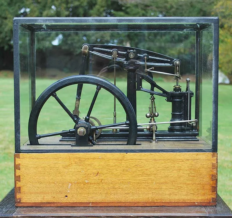 Sanderson beam engine in glass case