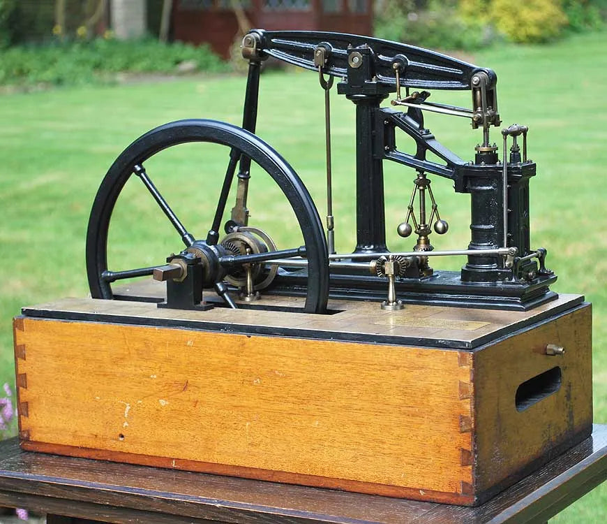 Sanderson beam engine in glass case