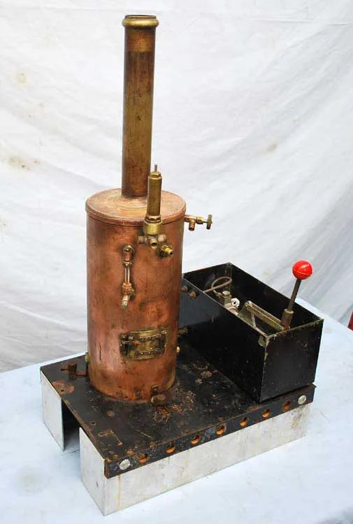 Vertical copper boiler with hand pump
