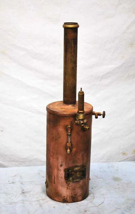 Vertical copper boiler with hand pump