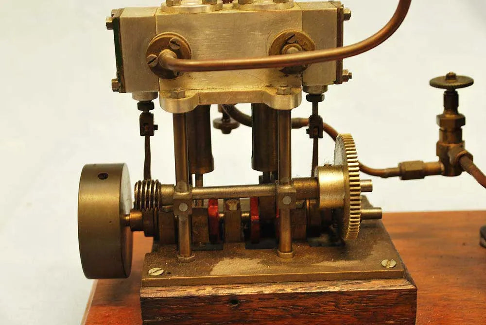 Vertical twin with boiler & hand pump