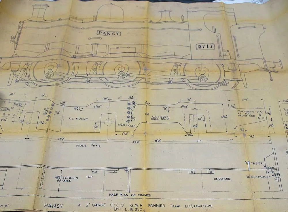 Part-built 5 inch gauge "Pansy"