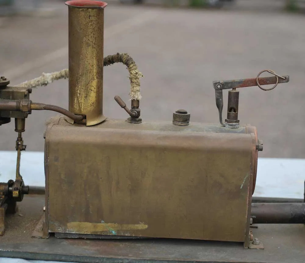 Spirit-fired boiler with twin cylinder engine