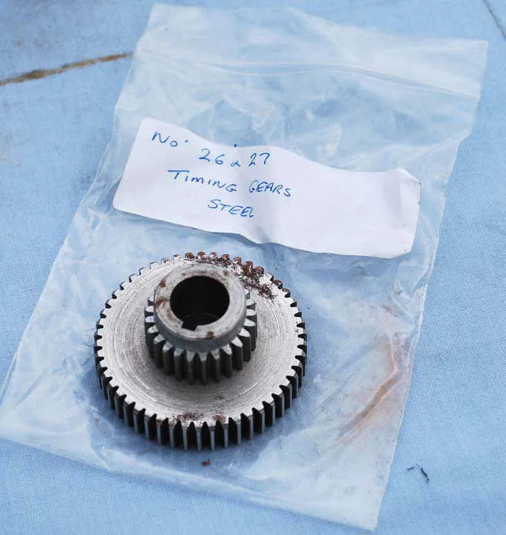 Part-built Gardner open crank engine