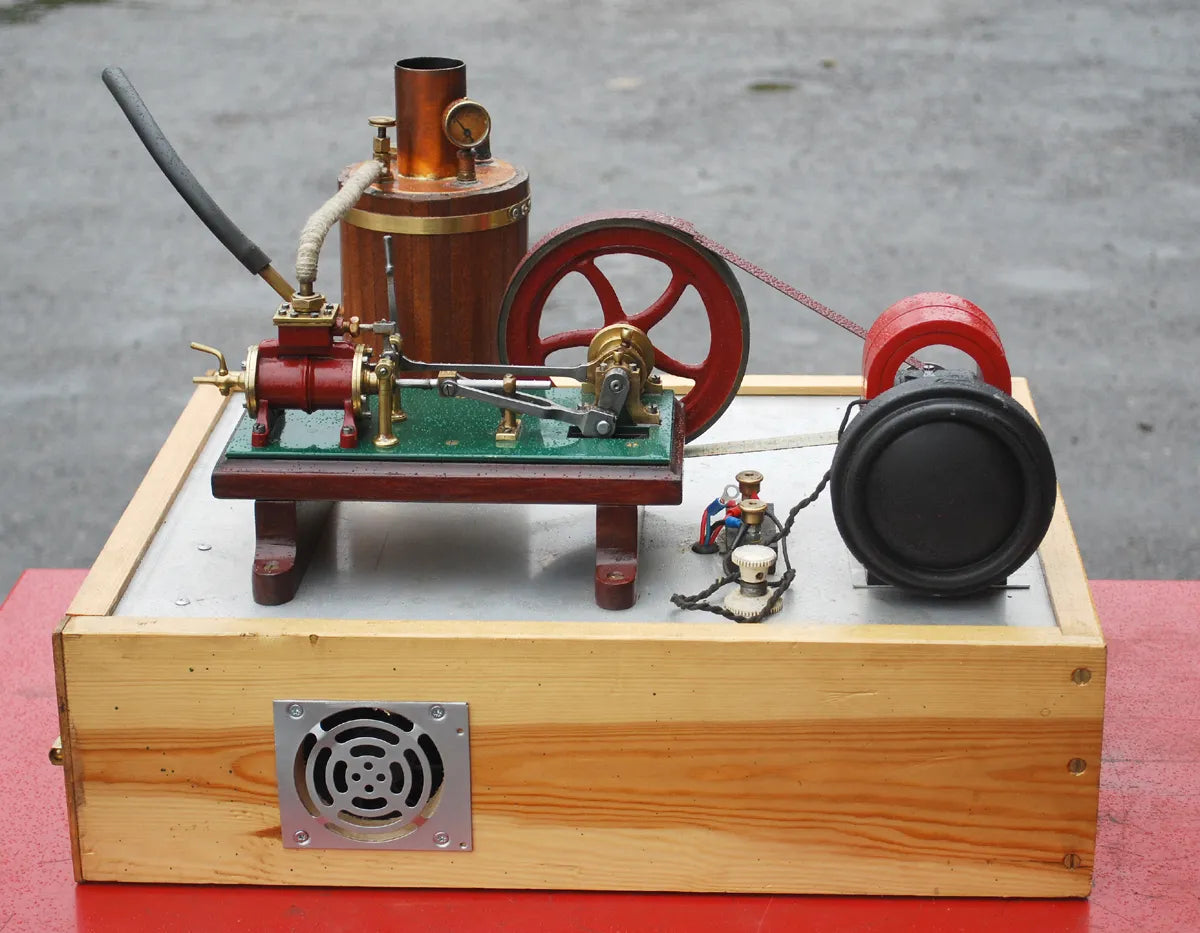 Stationary engine with motor/dynamo and boiler