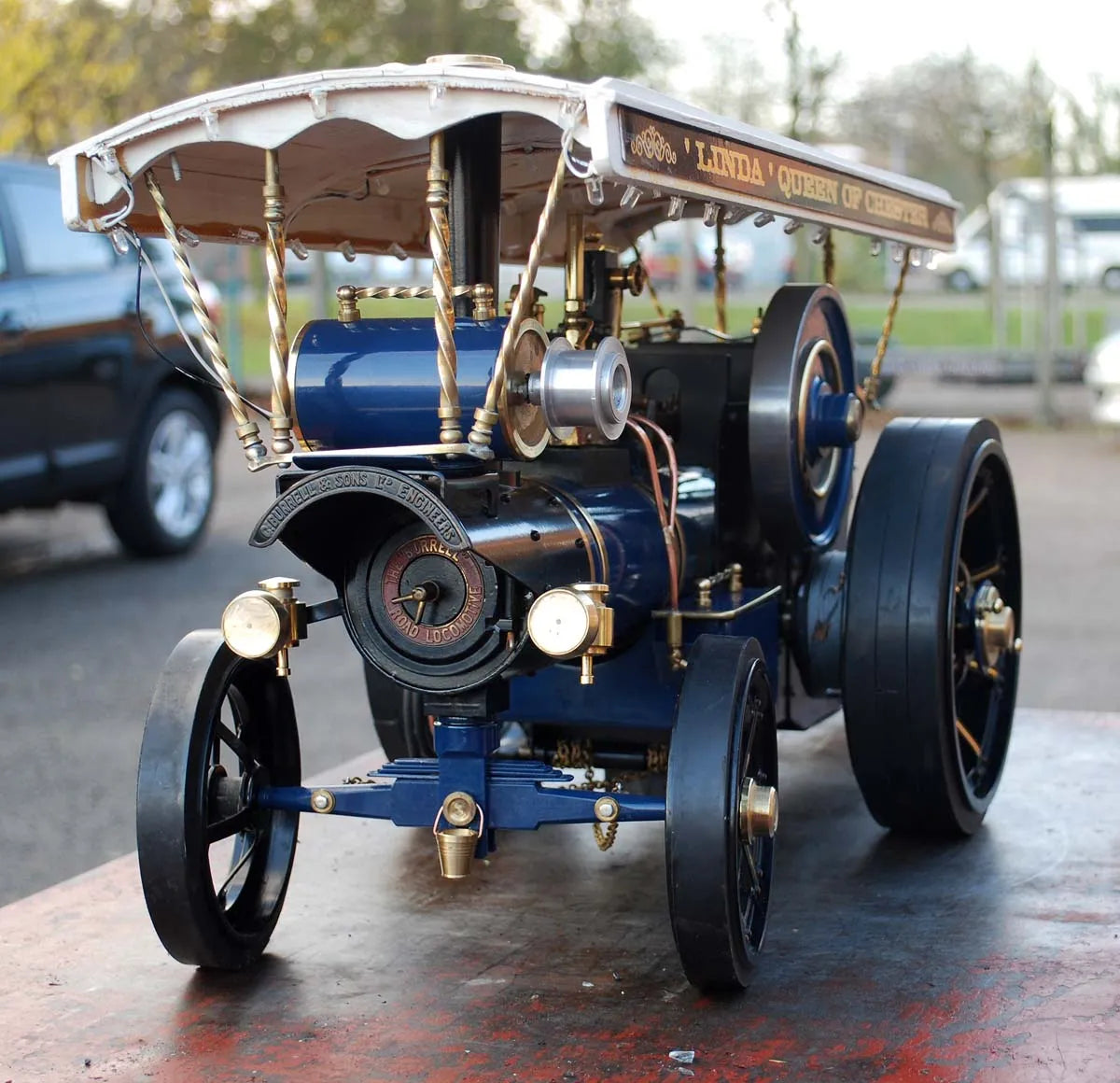 Markie spirit-fired Showmans engine with bowser