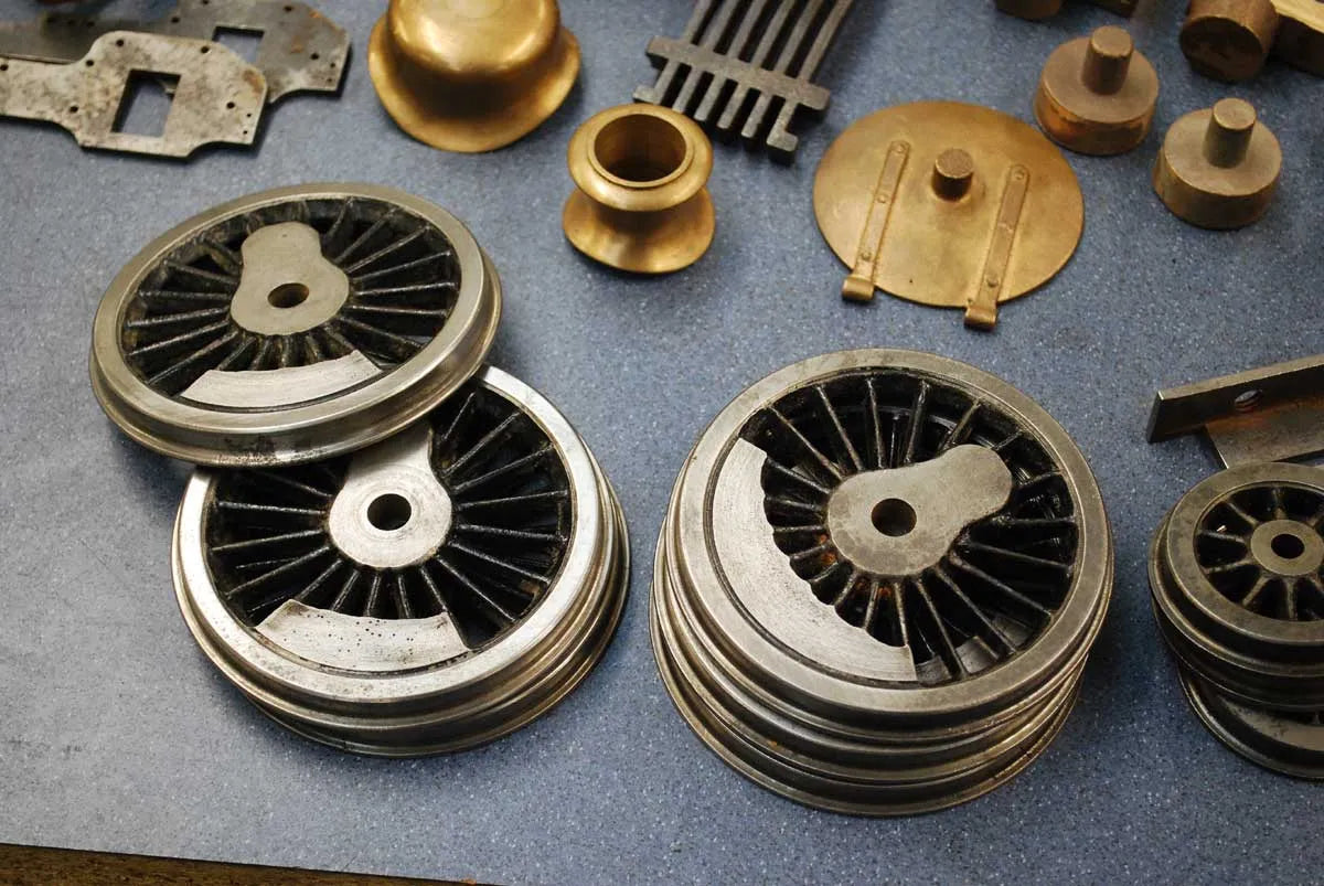 Quantity machined castings for 3 1/2 inch gauge Stanier 2-6-4T