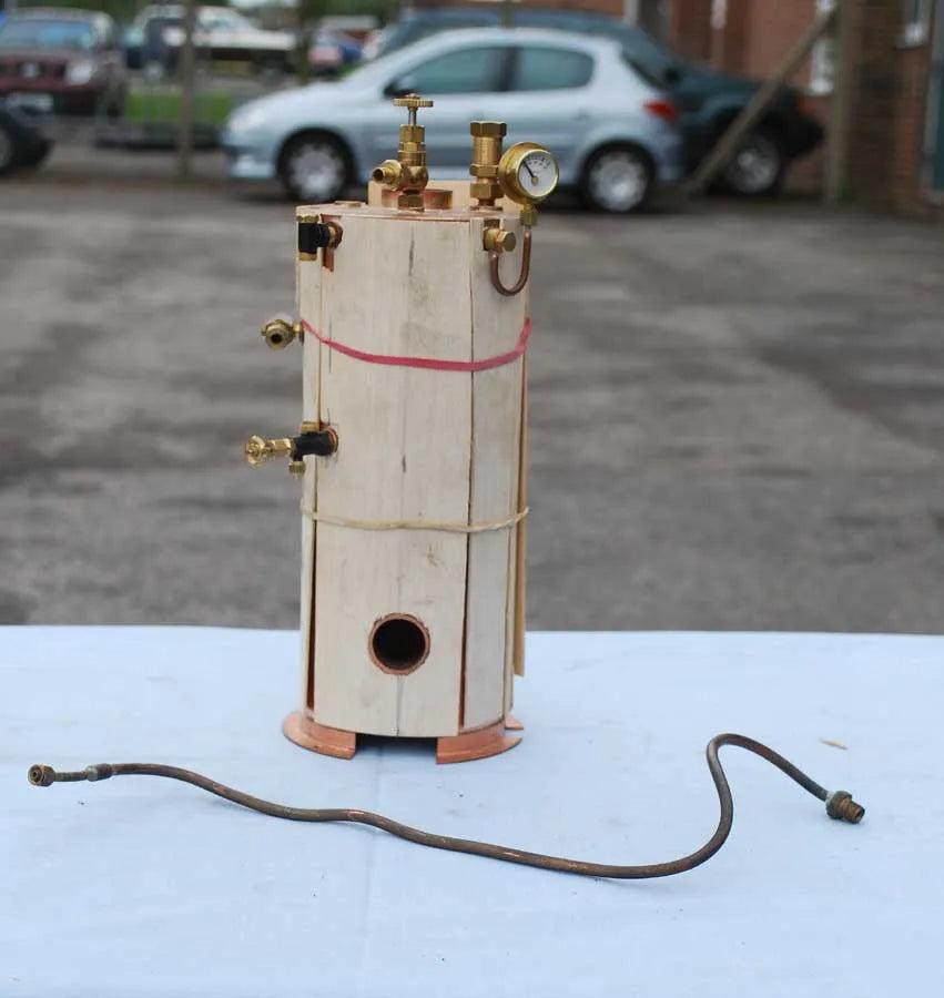 Unused vertical boiler with pressure gauge